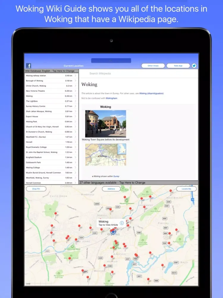 Woking Wiki Guide iPad 應用截圖