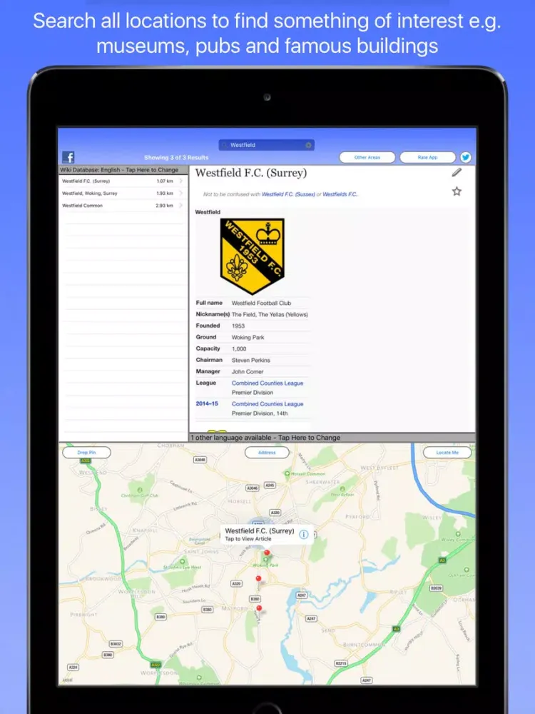 Woking Wiki Guide iPad 應用截圖