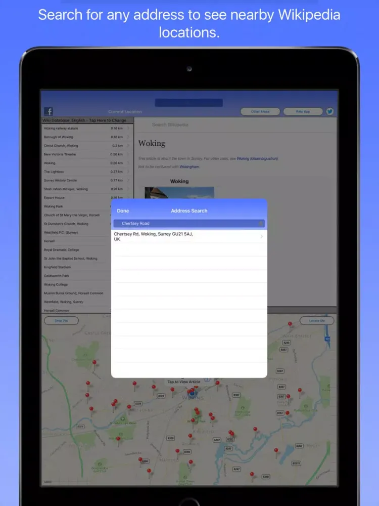 Woking Wiki Guide iPad 應用截圖