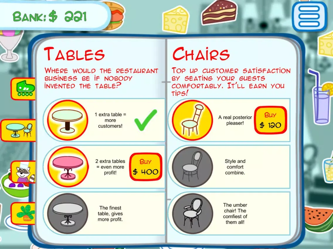 Tangkapan layar Cafe manager - Funny kitchen iPad 