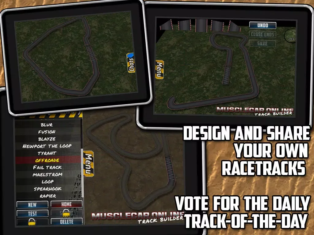 Capturas de tela do Muscle car: multiplayer racing with track builder iPad 