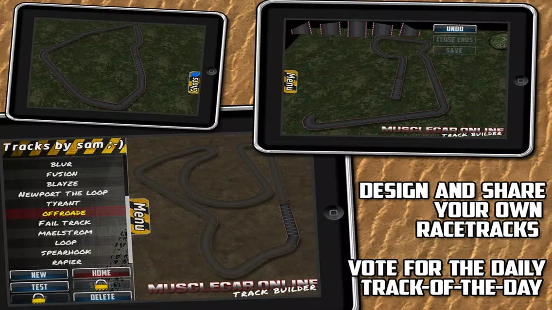Capturas de tela do Muscle car: multiplayer racing with track builder