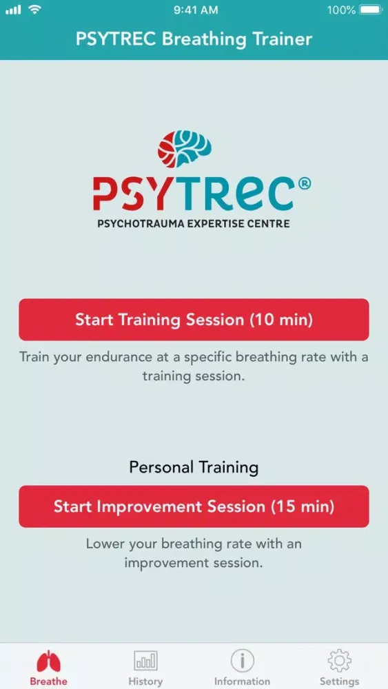 PSYTREC Breathing Trainer Screenshots