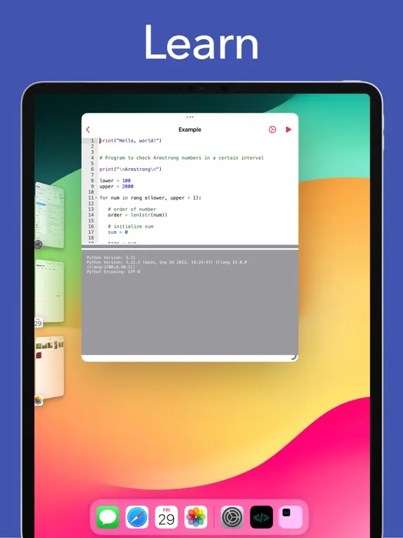 Python3ide iPad  Screenshots