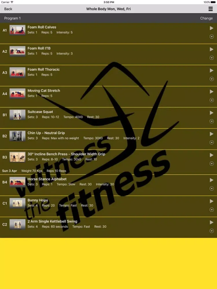 WTFitness iPad  Screenshots