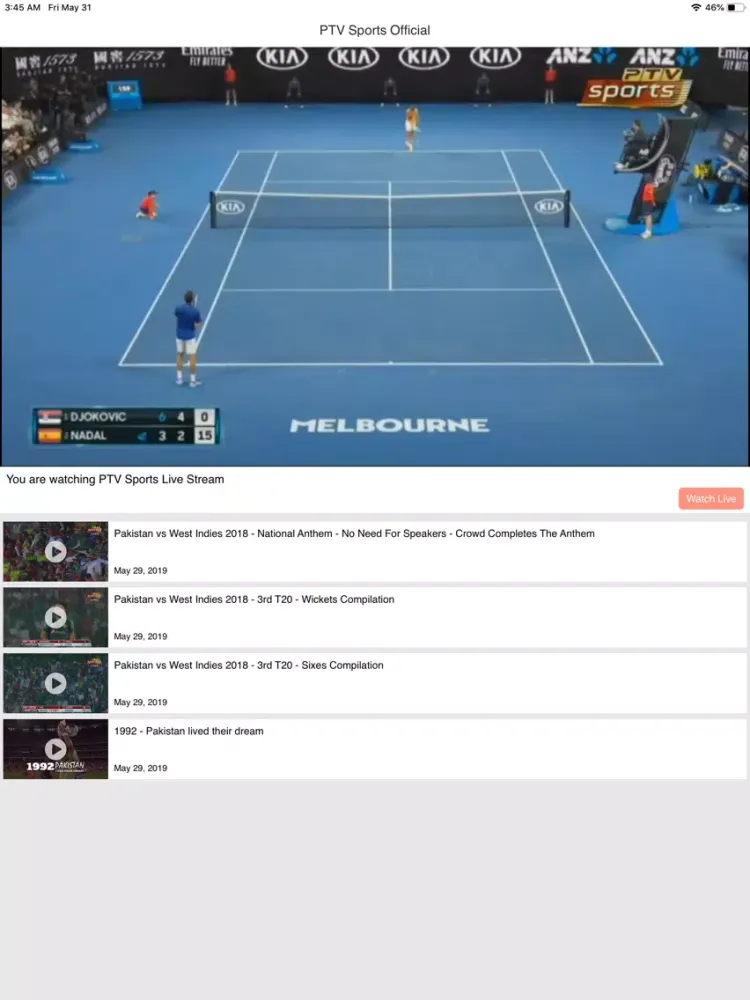 PTV SPORTS LIVE- OFFICIAL iPad  スクリーンショット
