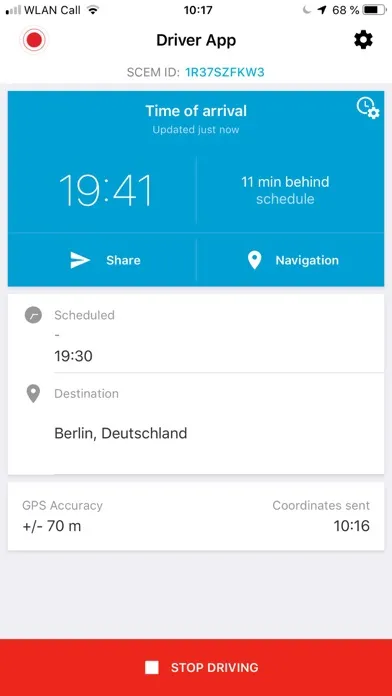 PTV Driver App Screenshots