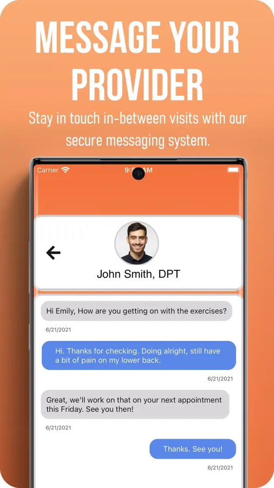 Tangkapan skrin Deliver Rehab Patient App