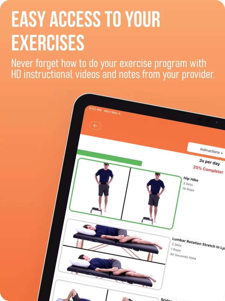 Tangkapan skrin Deliver Rehab Patient App