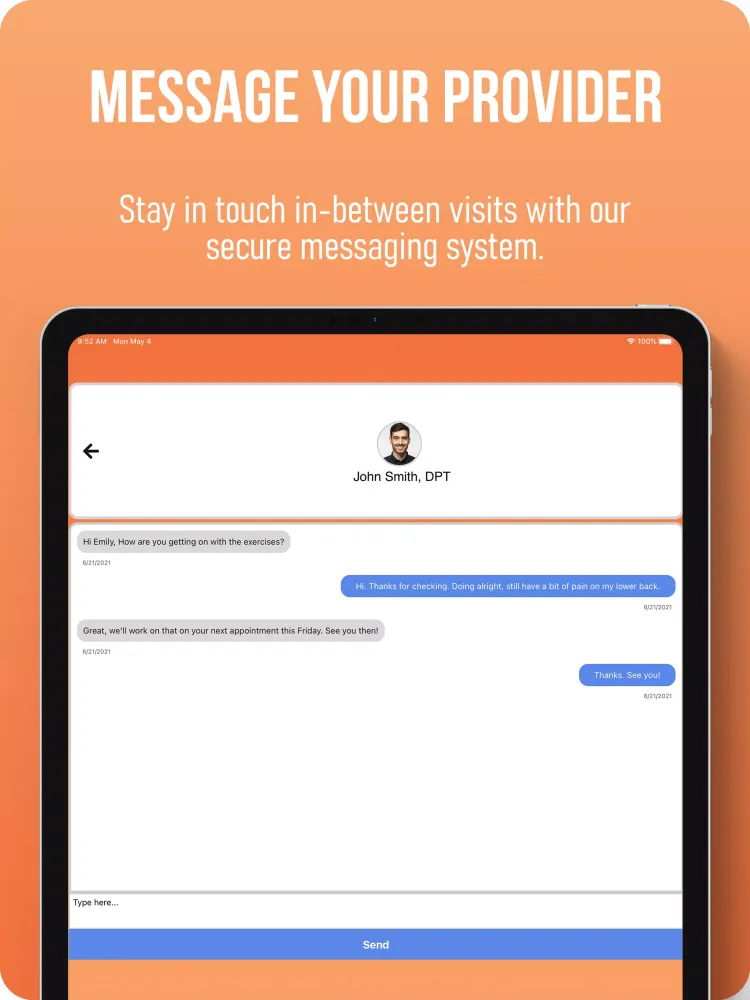 Tangkapan skrin Deliver Rehab Patient App