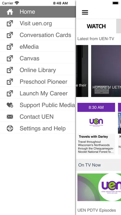 Capturas de tela do Utah Education Network