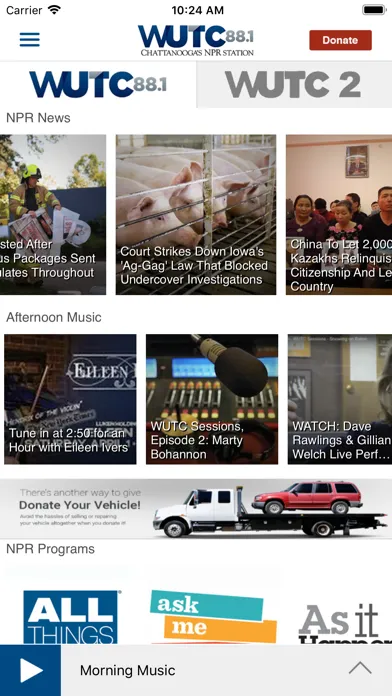 Captures d'écran de WUTC Public Radio App