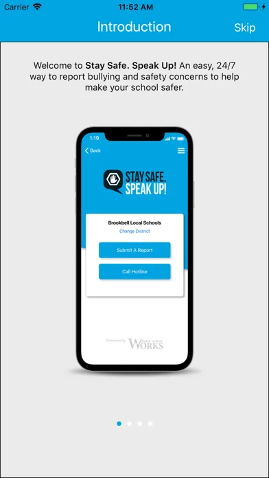 Ảnh chụp màn hình của Stay Safe. Speak Up!