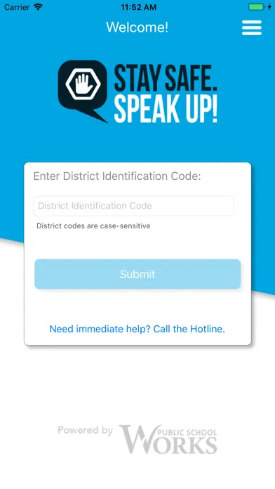 Ảnh chụp màn hình của Stay Safe. Speak Up!