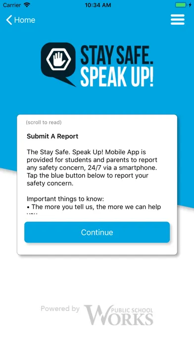 Ảnh chụp màn hình của Stay Safe. Speak Up!