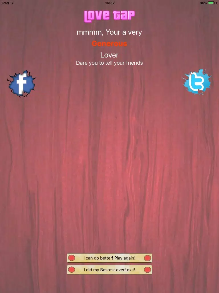 Tangkapan skrin Love-Tap iPad 