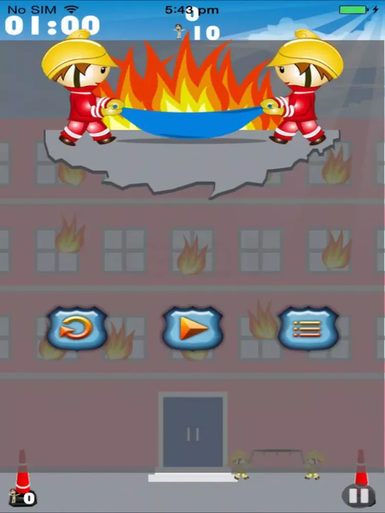 Capturas de tela do Firemen Pro - Rescue Fire Victims Jumping Off The Building iPad 