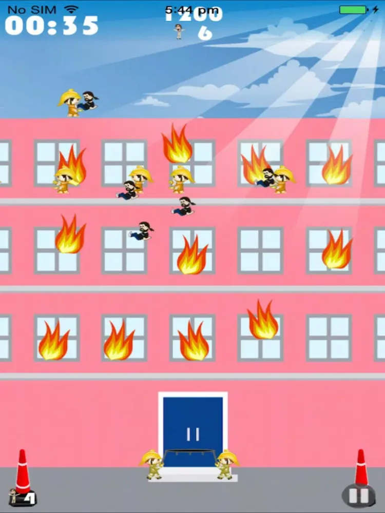 Capturas de tela do Firemen Pro - Rescue Fire Victims Jumping Off The Building iPad 