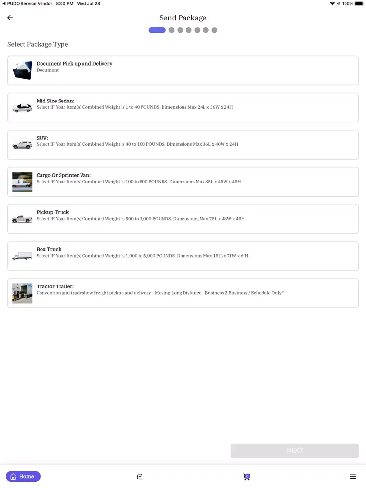 Captures d'écran de PUDO Service Customer iPad 