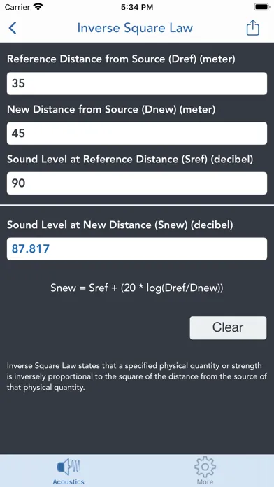 Acoustics Engineering Calc. Screenshots