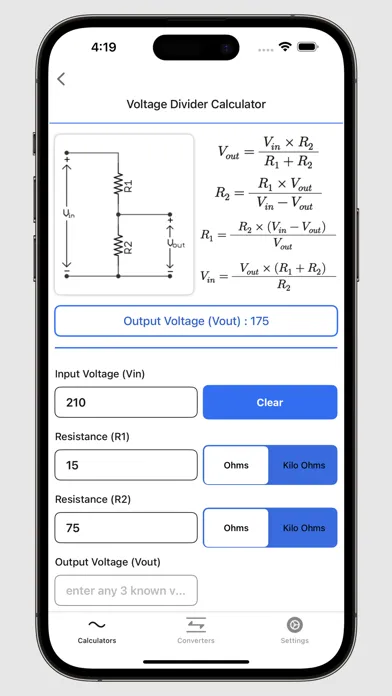 Electrical Calculator Screenshots