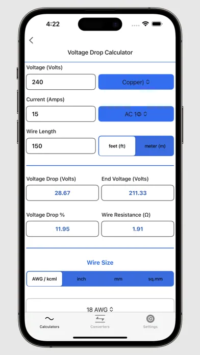 Electrical Calculator Screenshots