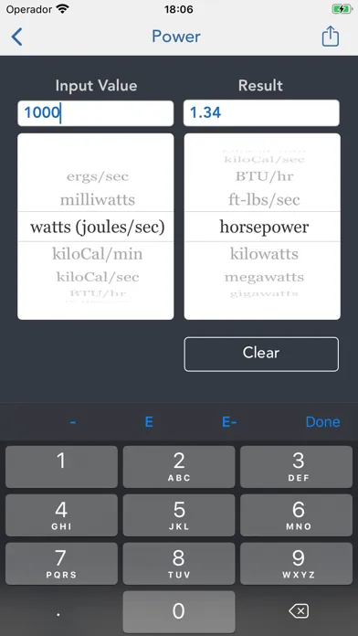 Capturas de tela do Electrical Converter