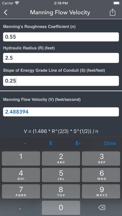 Zrzuty ekranu Waterworks Calculations