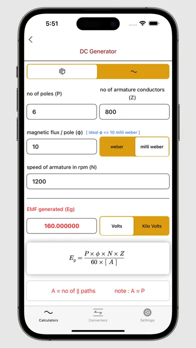 Captures d'écran de Ohms Law Calc.