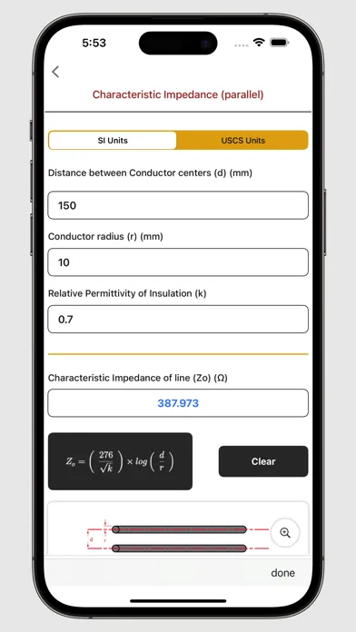 Captures d'écran de Ohms Law Calc.