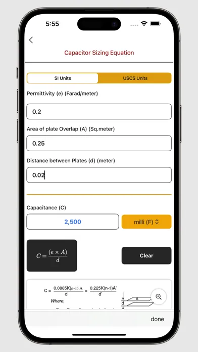 Captures d'écran de Ohms Law Calc.