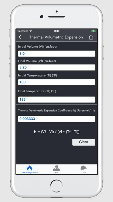 Thermodynamics Calculator Screenshots