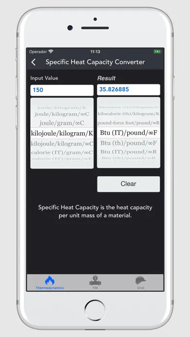 Thermodynamics Calculator Screenshots