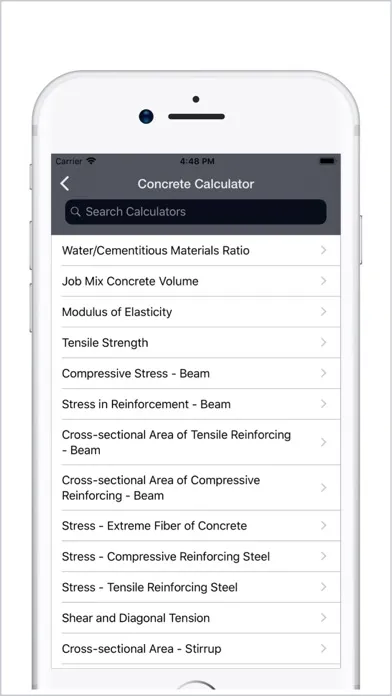 Tangkapan skrin Civil Engineering Calculators