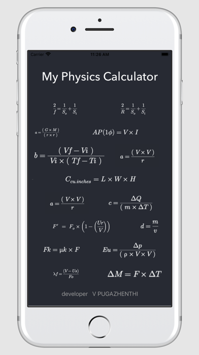 Screenshot di My Physics Calculator lite