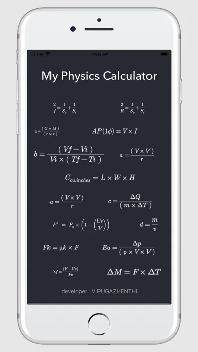 Zrzuty ekranu My Physics Calculator lite