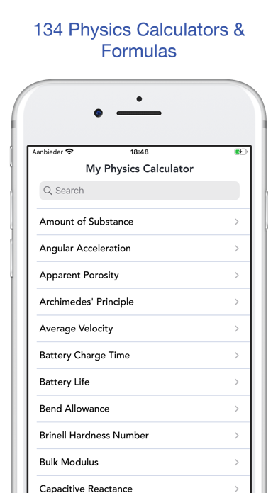 Screenshot di My Physics Calculator lite