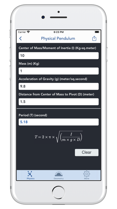 Screenshot di My Physics Calculator lite