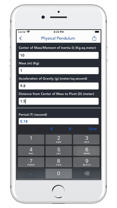 Screenshot di My Physics Calculator lite