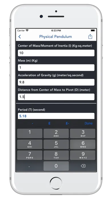 Zrzuty ekranu My Physics Calculator lite