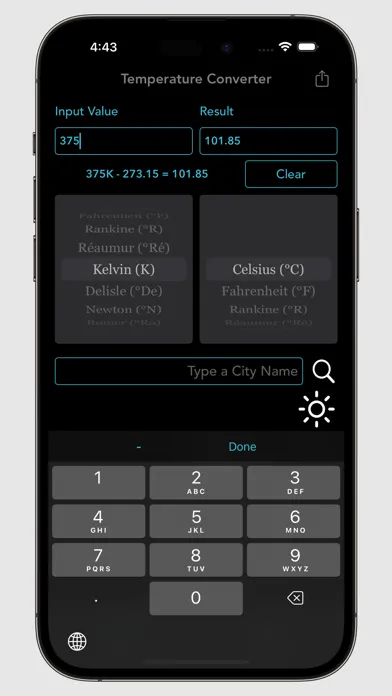 ภาพหน้าจอของ Digital Temperature Converter