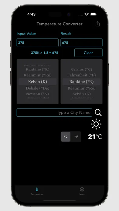 ภาพหน้าจอของ Digital Temperature Converter