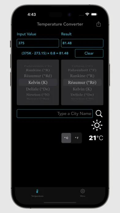 ภาพหน้าจอของ Digital Temperature Converter