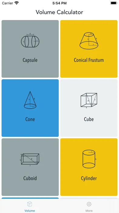 Volume Calculator. Screenshots