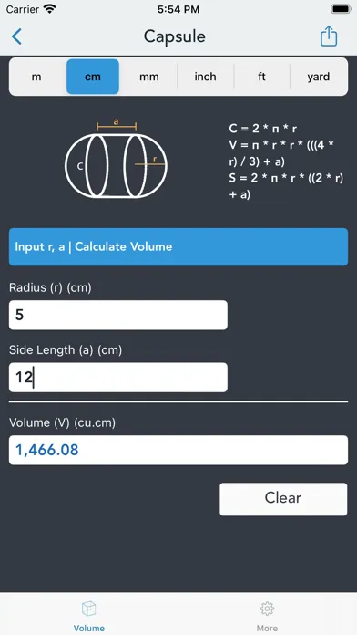 Volume Calculator. Screenshots