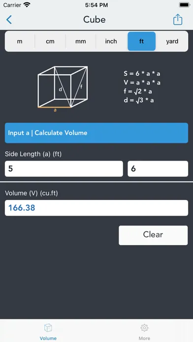 Volume Calculator. Screenshots