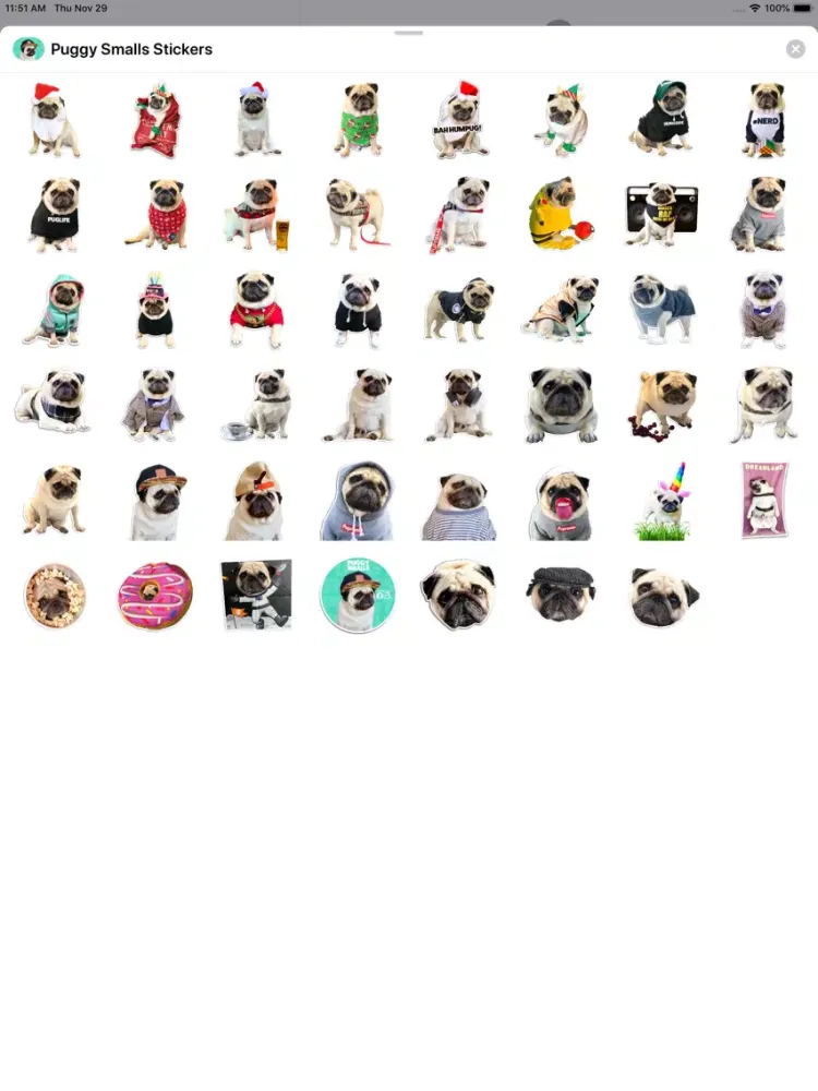 Puggy Smalls Stickers iPad  Screenshots
