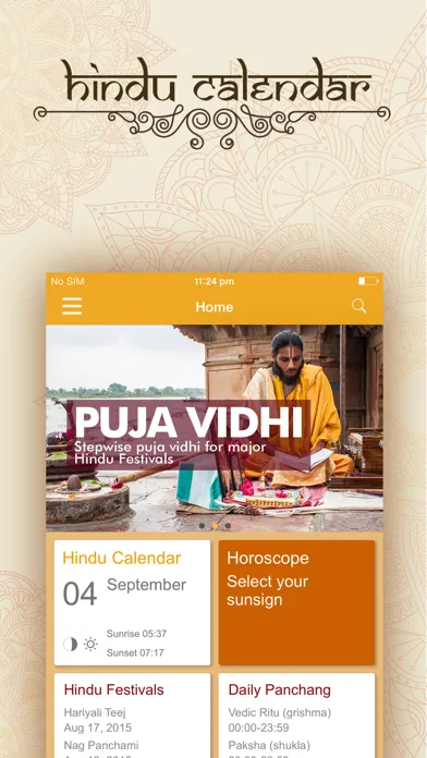 Captures d'écran de Hindu Calendar.
