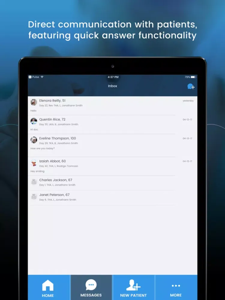 Capturas de tela do Pulse Provider iPad 