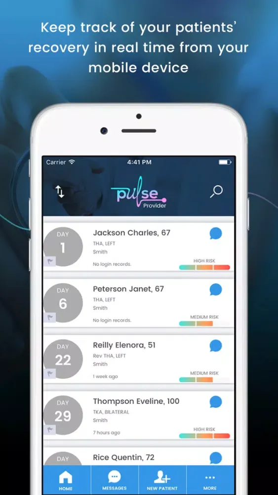 Capturas de tela do Pulse Provider